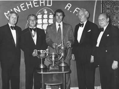 Proudly displaying three major trophies from 1975/76